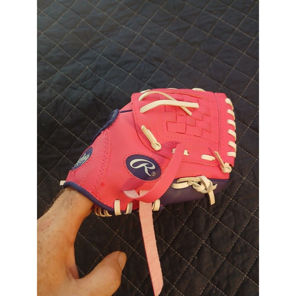 Rawlings Girls' Right-Hand Baseball Glove PL91PP Pink/Purple, 9-inch